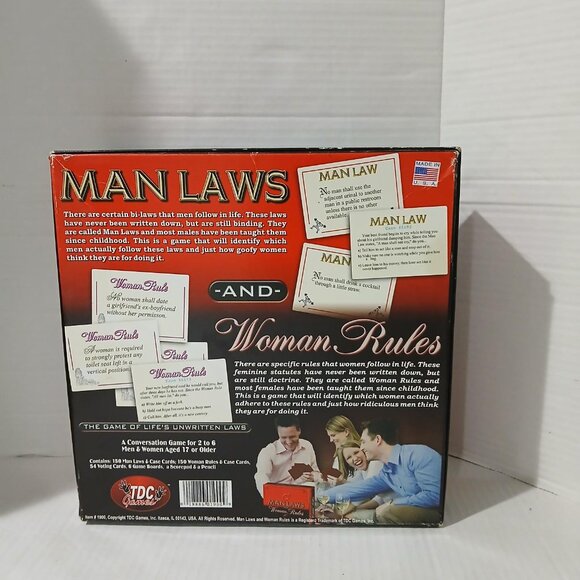 Man Laws and Woman Rules Adult Board Game Ages 17+ 2-6 Players. - Picture 5 of 5